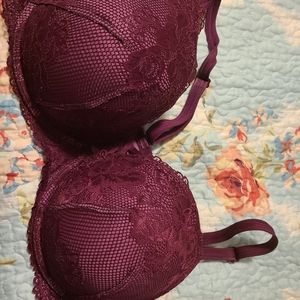 Torrid 46C pushup corset bra wine purple